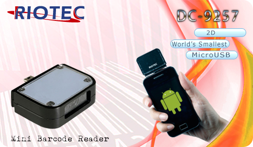 Riotec DC9257J 2D MicroUSB Mini Barcode Scanner For Android