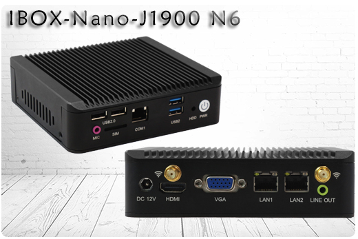 Industrial Computer Fanless MiniPC Nuc IBOX-Nano- J1900