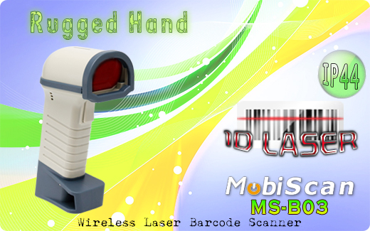 MobiScan Rugged Hand MSB03 Bluetooth 2.0  MOBISCAN MS-B03 Skaner 1D Laser Bezprzewodowy Bluetooth 2.0 Porczny MobiSCAN IP44  Kompatybilny Windows Android  mobilator.pl New Portable Devices Mobilne Skanery kodw kreskowych