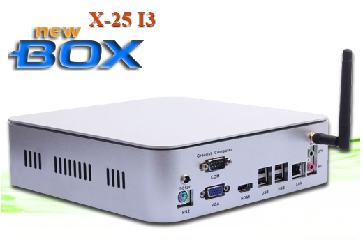 Industrial Computer Fanless MiniPC  nBOX-X-25 I3 BAREBONE