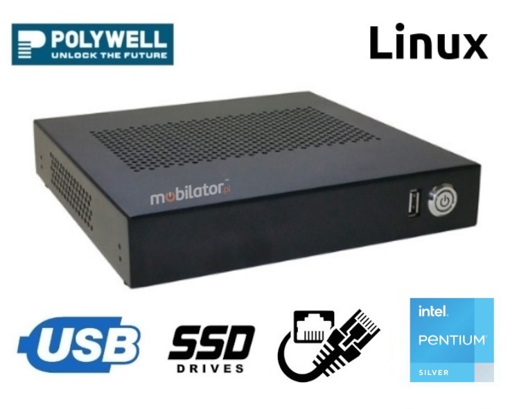 Polywell-J5040AEL2 Pentium small reliable fast and efficient mini pc Linux SSD