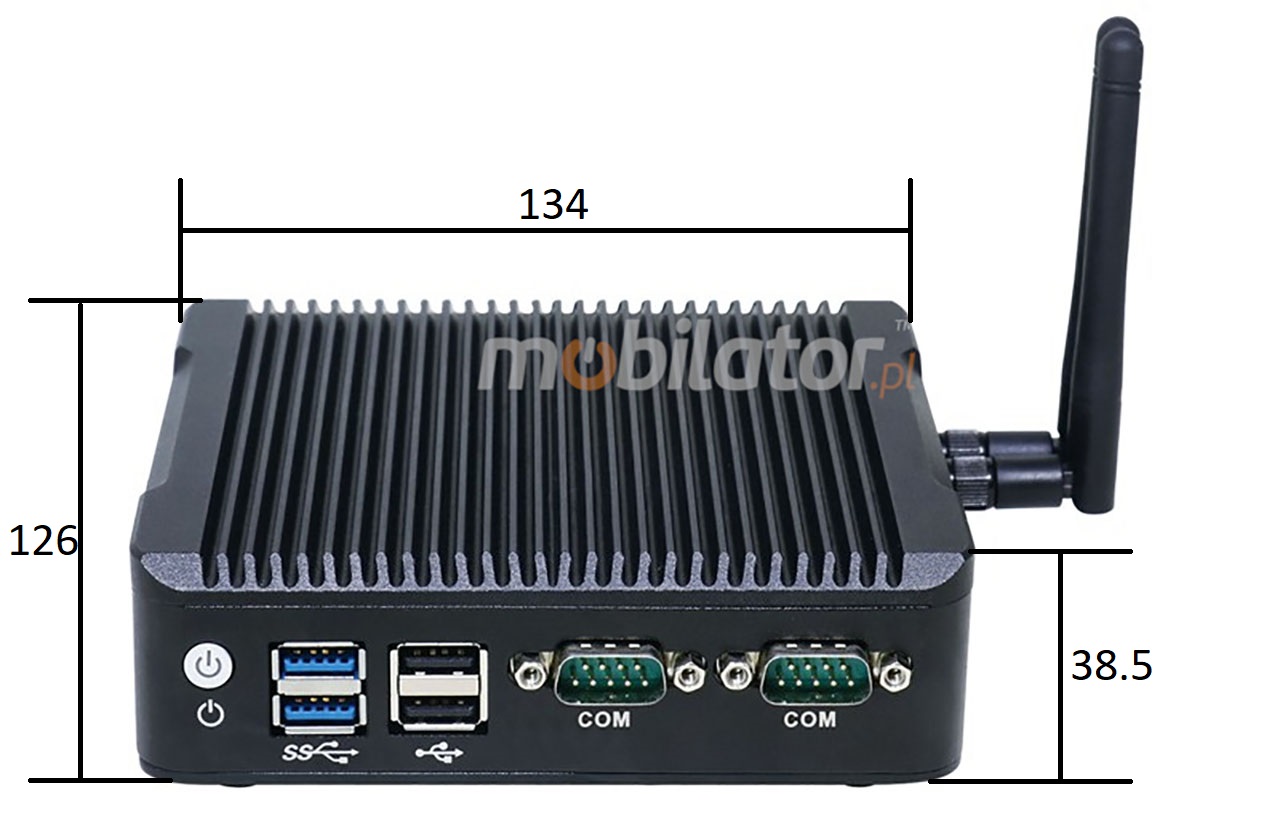 IBOX N5 v.5 - Rugged miniPC with WiFi, BT, 8GB RAM and 256GB SSD disk, Intel Pentium processor, 4x USB 2.0, 2x USB 3.0 and 1x RS232 connectors
