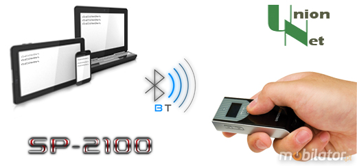 UnionNET  SP-2100 1D Bluetooth  SP2100 Skaner 1D Bezprzewodowy Bluetooth 2.1 Porczny   Kompatybilny Windows Android IOS mobilator.pl New Portable Devices Mobilne Skanery kodw kreskowych MINI wywietlacz