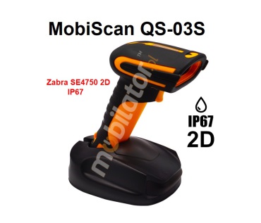 MobiScan QS-03S - Rugged reinforced waterproof (IP67 and 3m fall) industrial 2D barcode scanner with Bluetooth 4.0