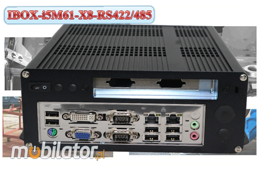 Przemysowy Fanless MiniPC IBOX-i5M61-X8-RS422/485