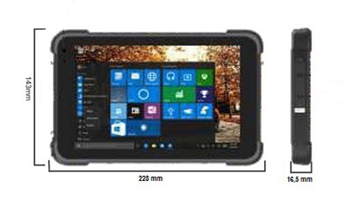 Strengthened Rugged Tablet Emdoor EM-T86 Dimensions