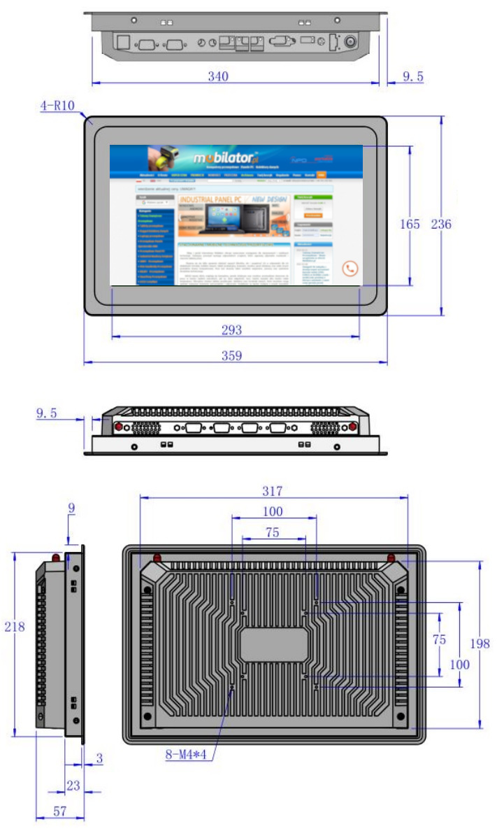 BiBOX-133PC1 (i7-10th) dimensions Modern, solidly made PanelPC i7-10510U processor