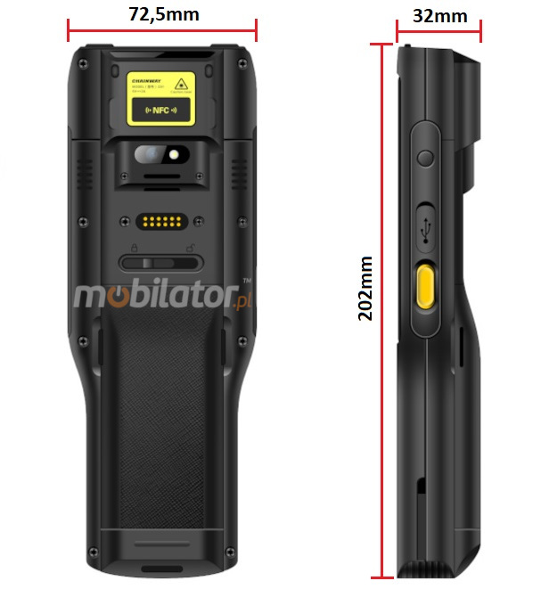 Chainway C61-PC v.12 rugged smartphone resistant comfortable stylish design 2D barcode scanner Coasia UHF Indy Impinj R2000