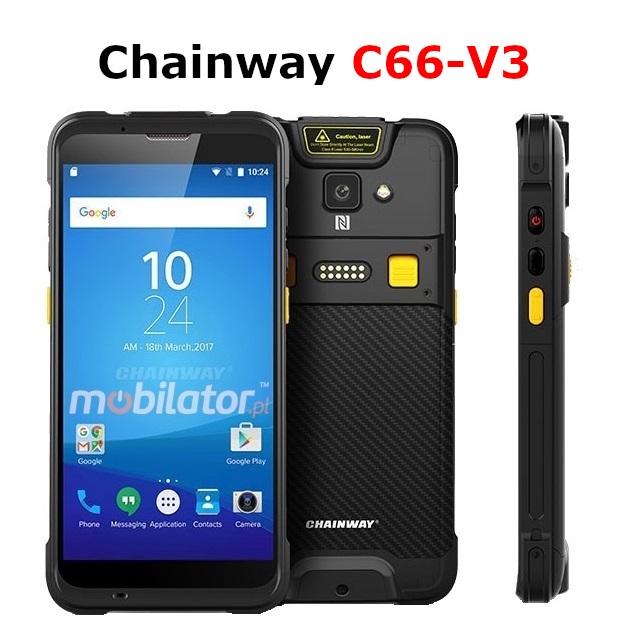 Chainway C66-V3 v.2 Shockproof Industrial Rugged NFC 4G IP65 Smartphone 2D barcode scanner Zebra