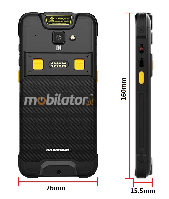 Chainway C66-V3 v.1 rugged smartphone resistant comfortable stylish design BAREBONE