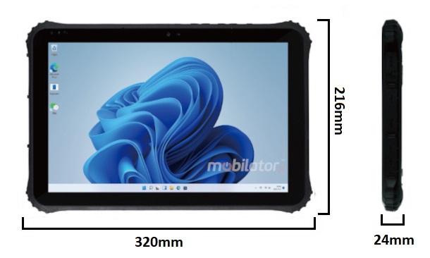 Emdoor I22J dimensions buttons resistant IP65 rugged tablet