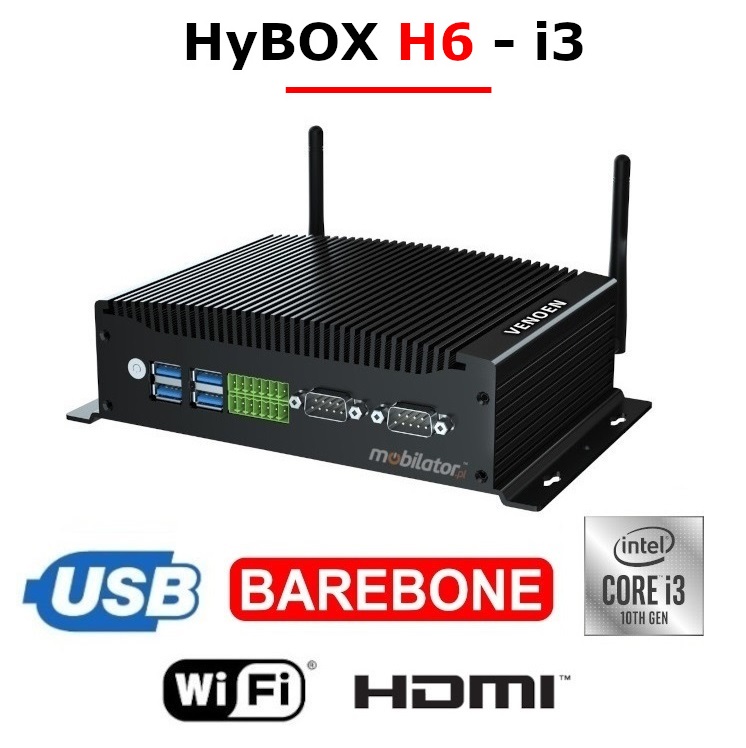 HyBOX H6 - i3 small reliable fast and efficient mini pc fanless barebone