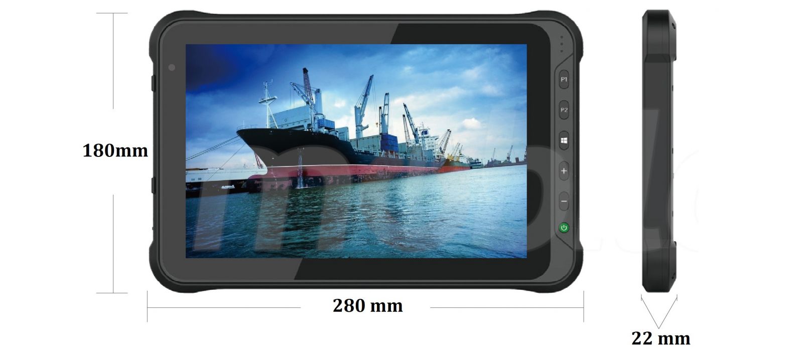 Rugged 10 inch industrial tablet with a large battery, NFC, 4GB RAM, 64GB ROM, Bluetooth 4.2, NFC and a Honeywell 2D barcode scanner - Emdoor I15HH v.2 