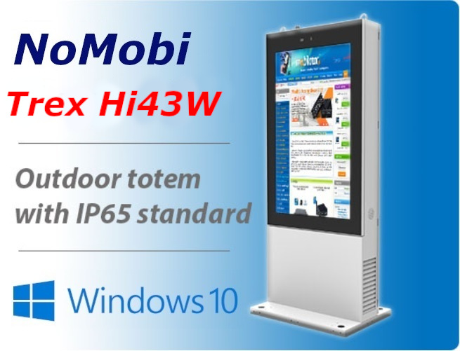 NoMobi Trex Hi43W inch Windows 10 outdoor totem, ip65 heating system