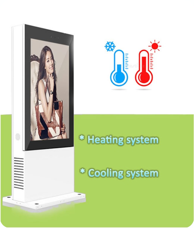 NoMobi Trex Hi43W inch totem IP65 heating system air conditioning cooling system