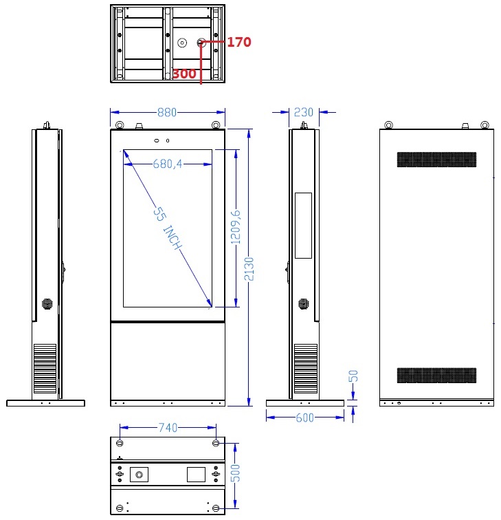 nomobi trex Hi55W The casing of the panel is made of the highest quality metal covered with a galvanic coating, high resistance to mechanical damage and severe weather conditions