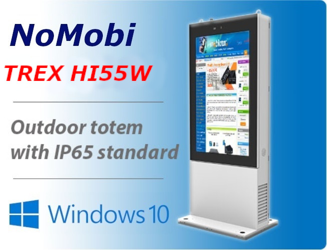 NoMobi Trex Hi55W inch Windows 10 outdoor totem, ip65 heating system