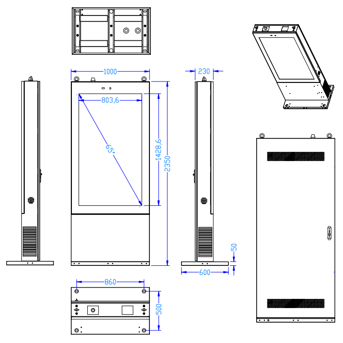 nomobi trex Hi65W The casing of the panel is made of the highest quality metal covered with a galvanic coating, high resistance to mechanical damage and severe weather conditions