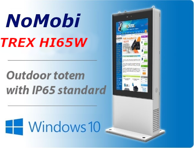 NoMobi Trex Hi65W inch Windows 10 outdoor totem, ip65 heating system