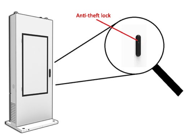 NoMobi Trex Hi65w inch totem outdoor IK10 IP65 anti-theft system