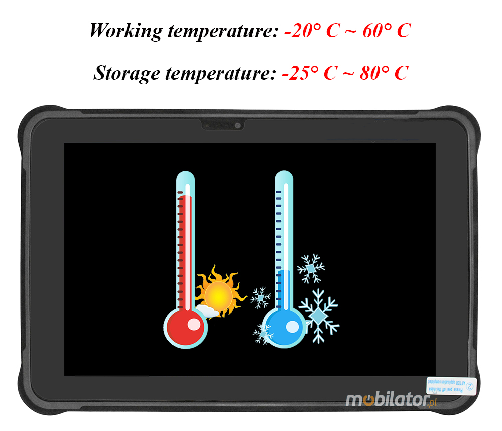 MobiPAD A311-A7 - Rugged tablet with 12GB RAM, 256GB ROM, NFC, Bluetooth 5.0, WiFi, MT6789 processor - 8 x 2.2 GHz, 4G LTE, Android 13.0, GPS, 10.1 inch, 1920x1200, IP67, 450 nits, ideal for stock, robust, with UHF RFID 865-868MHz (3-4m)