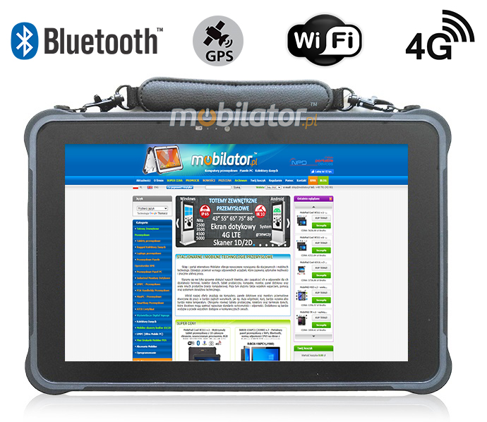 MobiPAD JST11 - Multifunctional, rugged IP65 industrial tablet with 10.1-inch screen 1920x1200, Intel N5100, 4G, Windows 10, GPS, NFC, RJ45, USB 3.0, WiFi, Bluetooth, 5MPx/13MPx cameras, UHF RFID (0.8-1m)