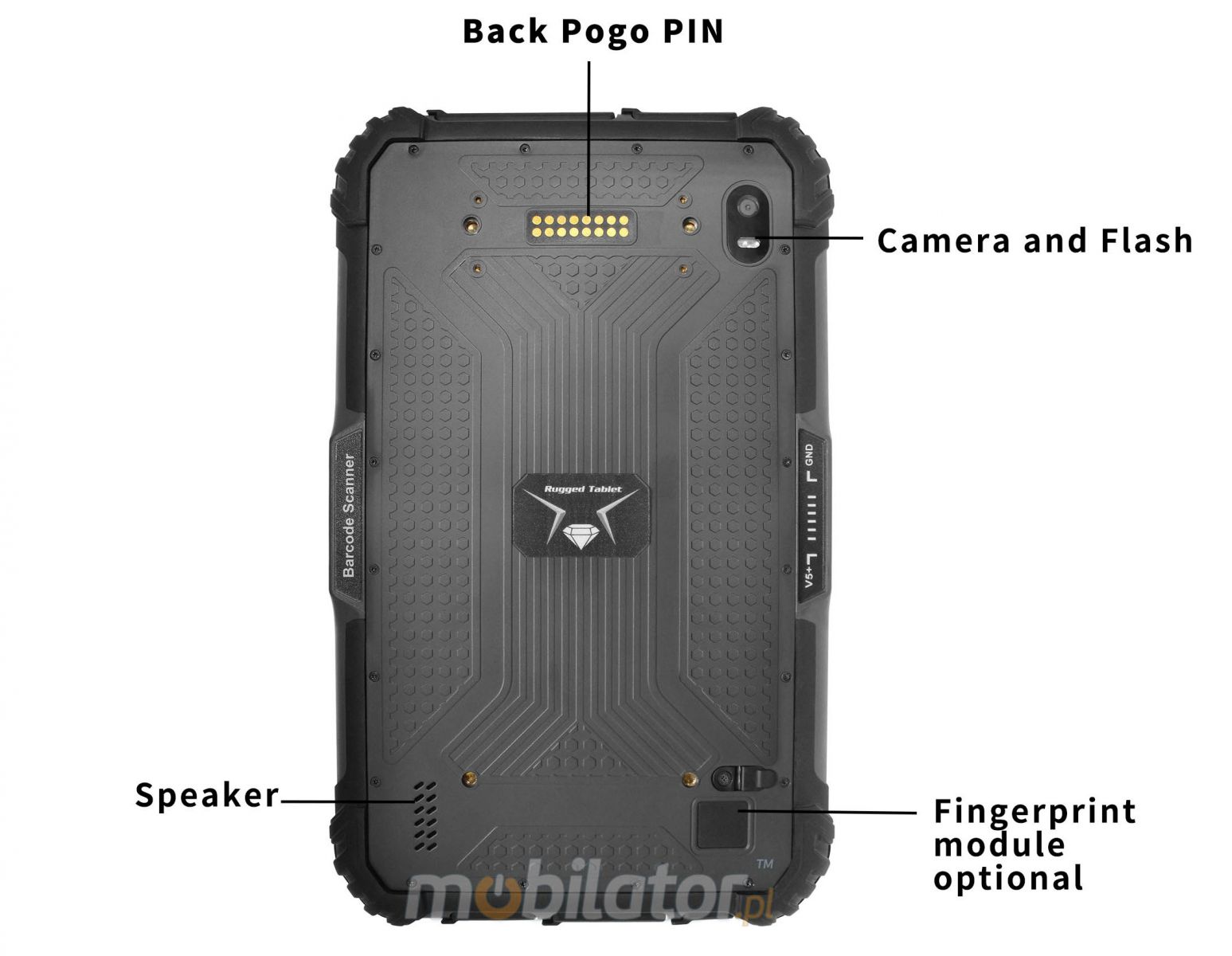 MobiPAD TS9T - advanced tablet for field work with High precision GPS, water and dust resistant according to IP65 standard, 8GB RAM, 256GB ROM, 8-core processor, Android 10, 8-inch screen with 1920x1200 resolution, 5G, 4G LTE, Bluetooth 5.0, perfect for industrial applications