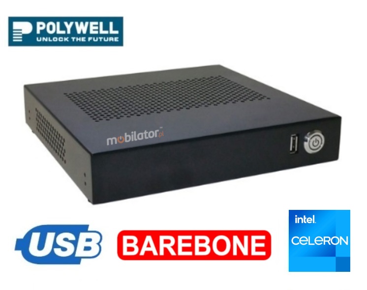 Polywell-J4125AEL2 Celeron small reliable fast and efficient mini pc BAREBONE