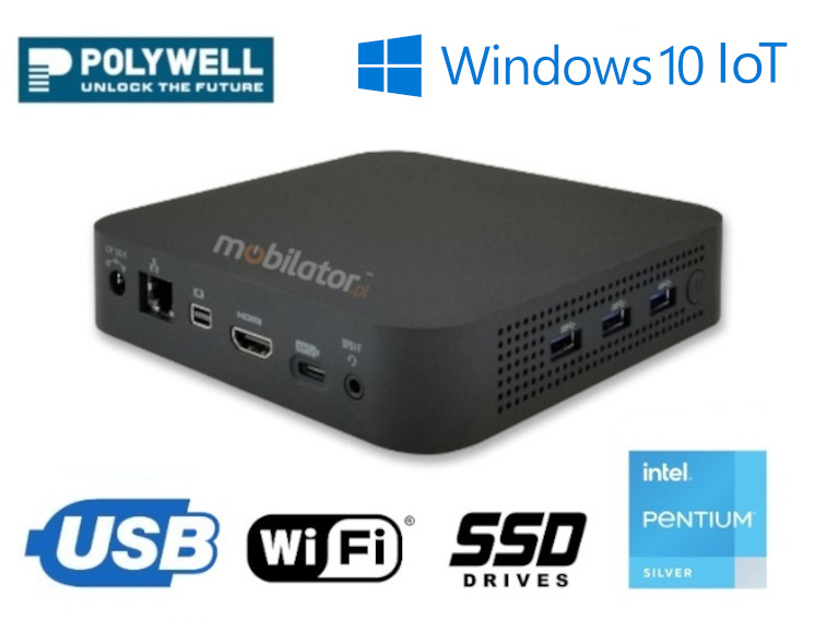 Polywell-J5040-NGC3 small reliable fast and efficient mini pc Windows 10 IoT