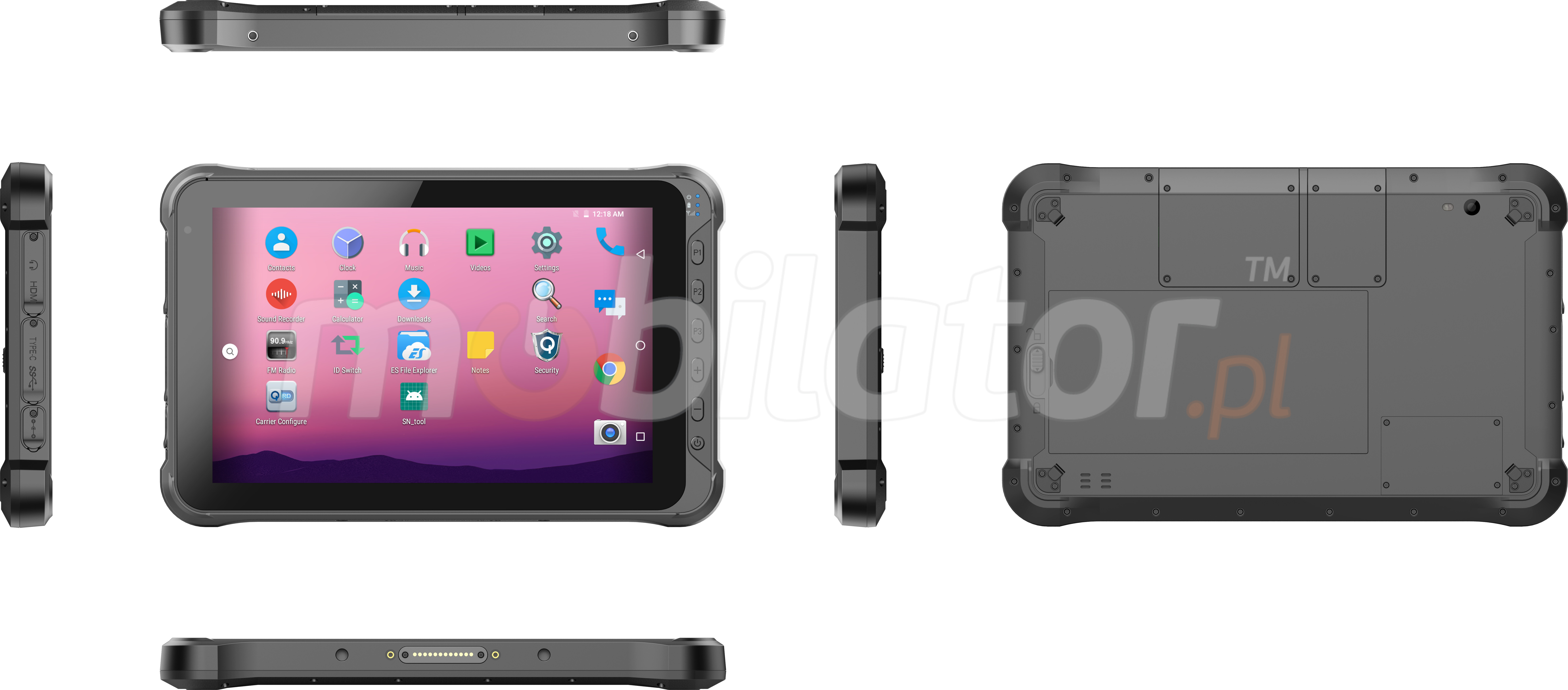 Emdoor Q15P v.5 - Drop-proof ten inch tablet with Bluetooth 4.1, 4G, 4GB RAM memory, N3680 Honeywell 2D code reader, 64GB disk and UHF scanner 
