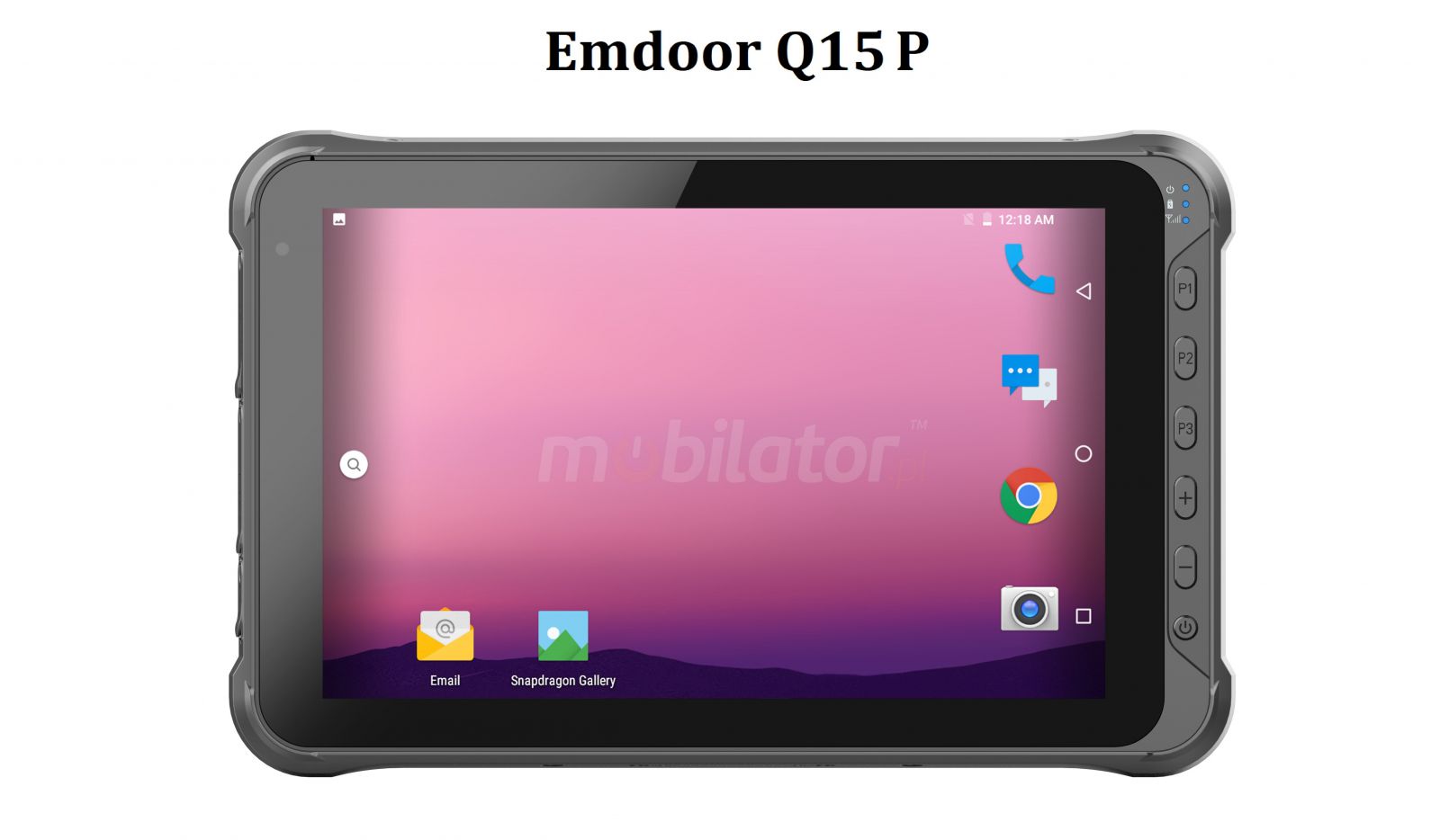 Emdoor Q15P v.3 - Drop-proof ten-inch tablet with Bluetooth 4.1, Android 10.0 GMS, 4GB RAM, 64GB disk, 2D N3680 Honeywell code reader, NFC and 4G 
