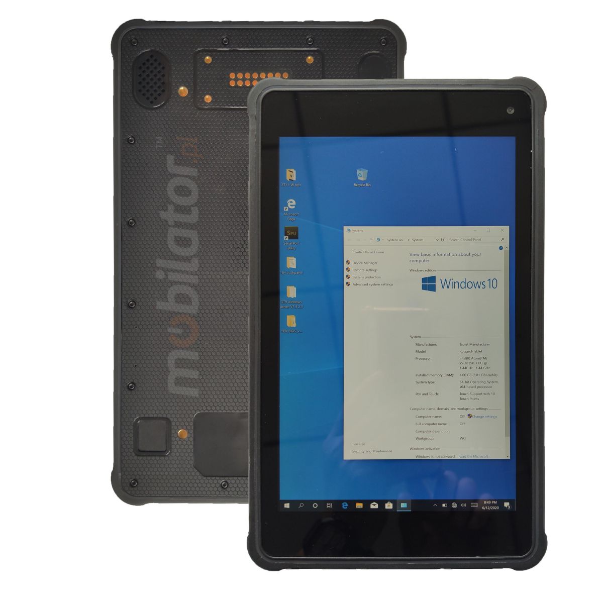 Shockproof industrial tablet with Honeywell N3680 2D code scanner and UHF RFID reader, high-precision GPS, NFC, 4G and Bluetooth 4.0, 4GB RAM memory and 64GB disk - MobiPad ST800B v.11 