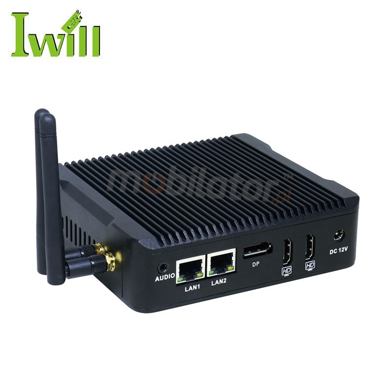 IBOX N5B v.1 - BAREBONE rugged miniPC with Intel Celeron quad-core processor, 2x USB 2.0, 2x USB 3.0, 2x RS232 and 2x LAN ports