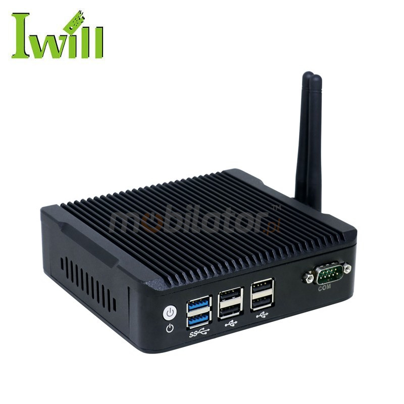 IBOX N5B v.1 - BAREBONE rugged miniPC with Intel Celeron quad-core processor, 2x USB 2.0, 2x USB 3.0, 2x RS232 and 2x LAN ports