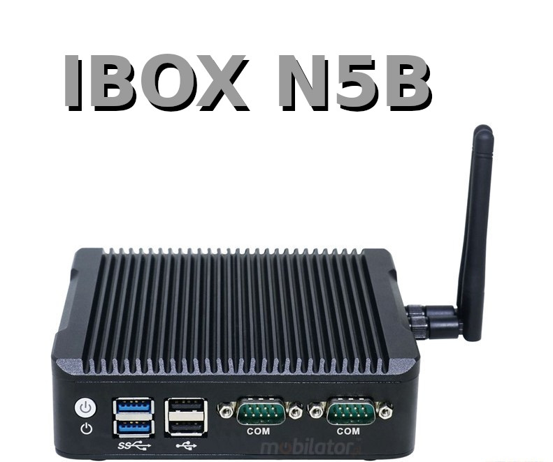 IBOX N5B v.1 - BAREBONE rugged miniPC with Intel Celeron quad-core processor, 2x USB 2.0, 2x USB 3.0, 2x RS232 and 2x LAN ports