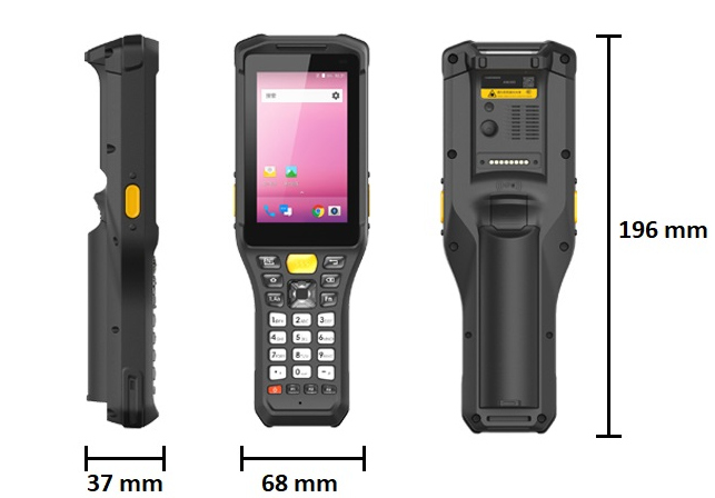 Waterproof smartphone inventory with Mindeo 2D barcode scanner (Android 9.0 system) and NFC in compact dimensions