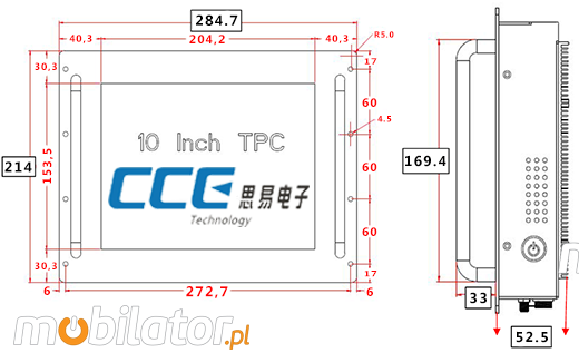 Industial RACK MOUNT Touch PC CCETouch CT10-PCPrzemysowy Komputer Panelowy RACK MOUNT - CCETouch CT10-PC Norma odpornoci IP54 Przemysowy komputer panelowy Ekran rezystancyjny 5 wire resistive wywietlacz 10 cali mobilator.pl New Portable Devices Windows RS-232 COM RACK MOUNT 