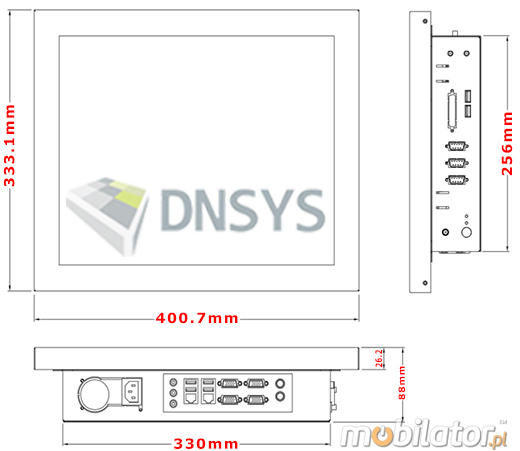 DNSYS Industrial Przemysowy PanelPC D-SYS 17  Komputer panelowy Panel PC  Przemysowy komputer panelowy wywietlacz 17 cali mobilator.pl New Portable Devices Windows RS-232 COM VGA HDMI Intel Core i3