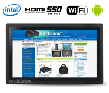 MobiTouch 12RK4 - IP65 on the front, 12 inch rugged industrial touch panel PC with Android 7.1, connectors: COM * 2, HDMI * 1, USB * 2, 1 * RJ45, DC12V, Audio * 1, SD 