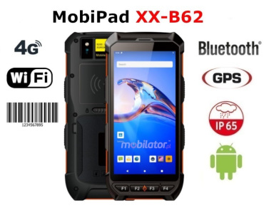 MobiPad XX-B62 v.3 - Enhanced Data Collector for Warehouse (Android 10 System) with 1D Zebra SE965 barcode scanner + 4G LTE + Bluetooth + WiFi