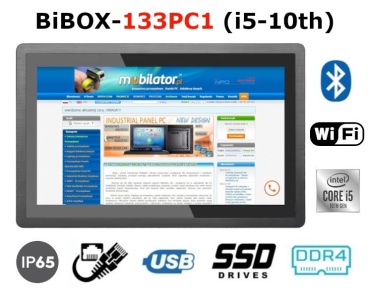 BiBOX-133PC1 (i5-10th) v.6 - Shockproof reinforced touch panel with 16 GB RAM, 512 GB SSD disk, WiFi and Bluetooth module