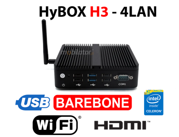 HyBOX H3-4LAN - Energooszczdny miniPC przemysowy w metalowej obudowie do uytku w transporcie i na magazynie