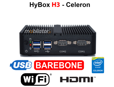 HyBOX H3 - Celeron J1900-2C Barebone - Wielozadaniowy, wydajny MiniPC do uytku w przemyle i transporcie